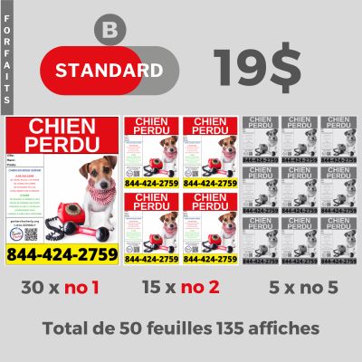 Forfait Standard B (30x no1, 15x no2, 5x no5) 50 feuilles item