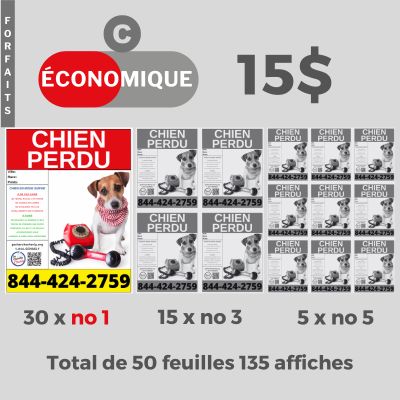 Forfait Économique C (30x no1, 15x no3, 5x no5) 50 feuilles item
