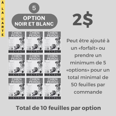 À la carte - Option 5 (10x no5) 10 feuilles item