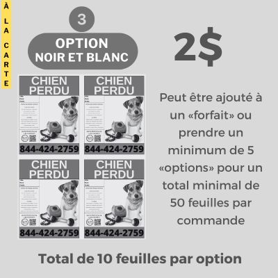 À la carte - Option 3 (10x no3) 10 feuilles item