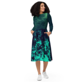 #POSComputer All-over print long sleeve midi dress item