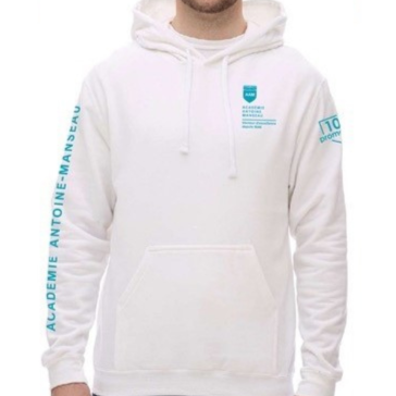 Chandail à capuchon blanc avec personnalisation item