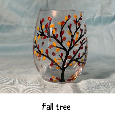 Fall Tree glass item