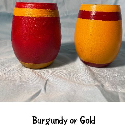 Burgundy or Gold glass item