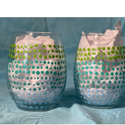 Blue/Green Dots glass item