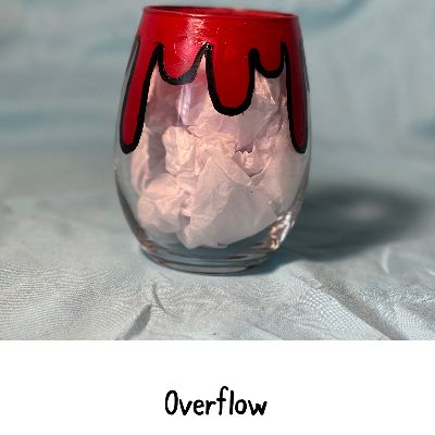 Overflow glass item
