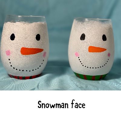 Snowman face glass item