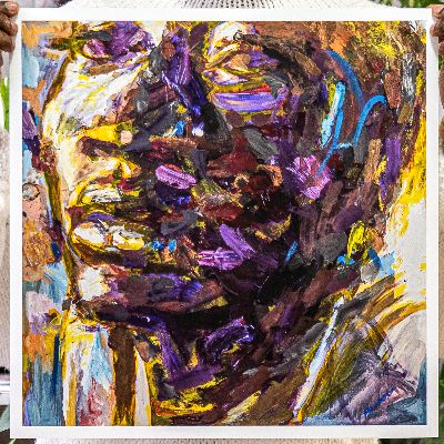 purple face item