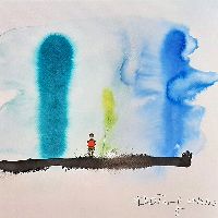 Aquarelle de Michel Tremblay, écrivain et dramaturge item