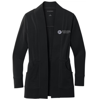 DEEP BLACK Ladies Microterry Cardigan item