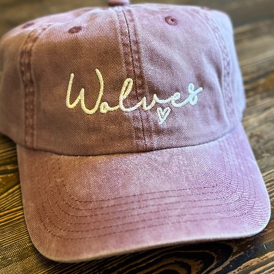 Maroon Embroidered Wolves Hat item