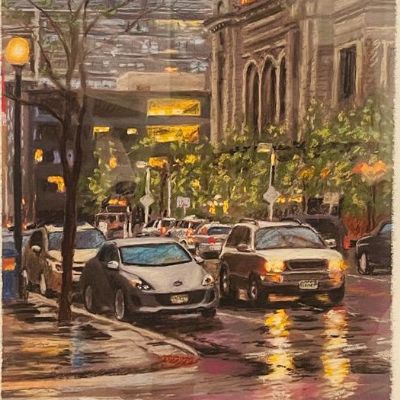 " Union Station" Art Print Framed 19"x25" item