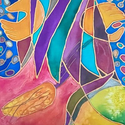 Paint on Silk- Original 12.5"x15" item