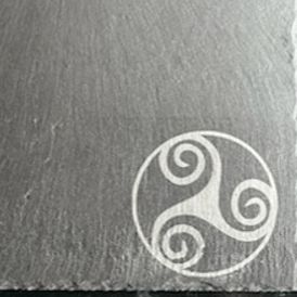ROUND Slate Serving Board- Style: Triskelion item