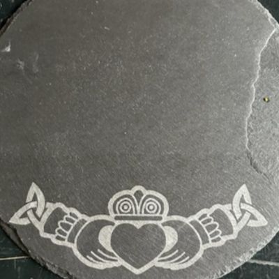 ROUND Slate Serving Board- Style: Claddagh item