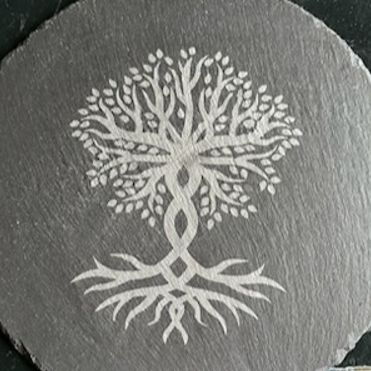 ROUND Slate Serving Board- Style: Tree of Life item
