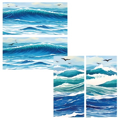 Set of 4 Water/Ocean Vinyl Screens item