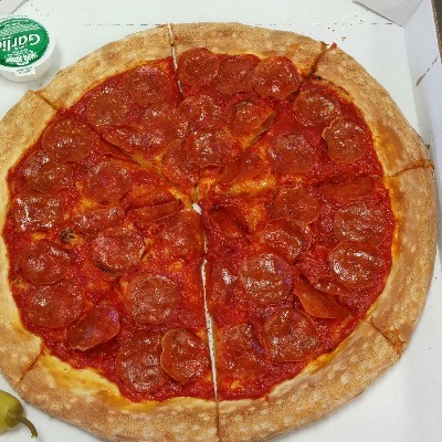 Whole Pepperoni with NO Cheese Pizza item
