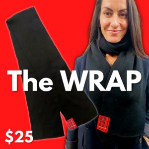 "The WRAP" - Black Double Layer Knit Scarf item