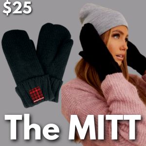 "The MITT" - Black Knit Mittens item