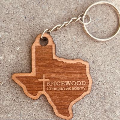 Laser-Etched Wooden SCA Logo Keychain item