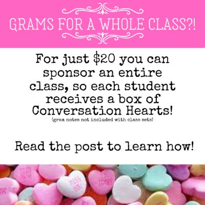 Sweetheart Grams- Class Sponsorship item