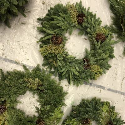 Wreath with pinecones 12"/24" item