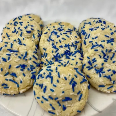 12 Blue and White Sprinkle Cookies item