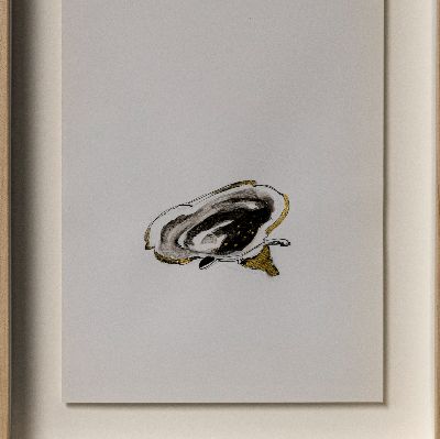 Chantal Durand, Dessin sans titre (champignon et feuille d'or) item