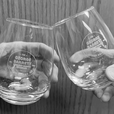 Set of 2 George Barrett Cement House Wine glasses item
