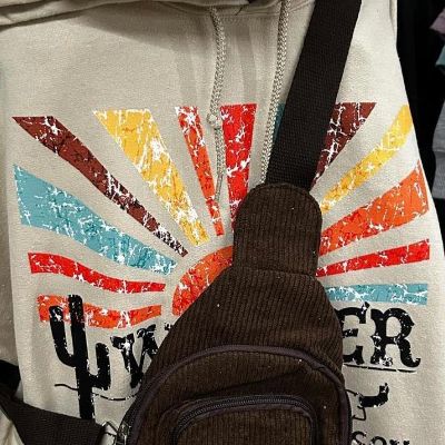 Corduroy Sling Purse Brown item