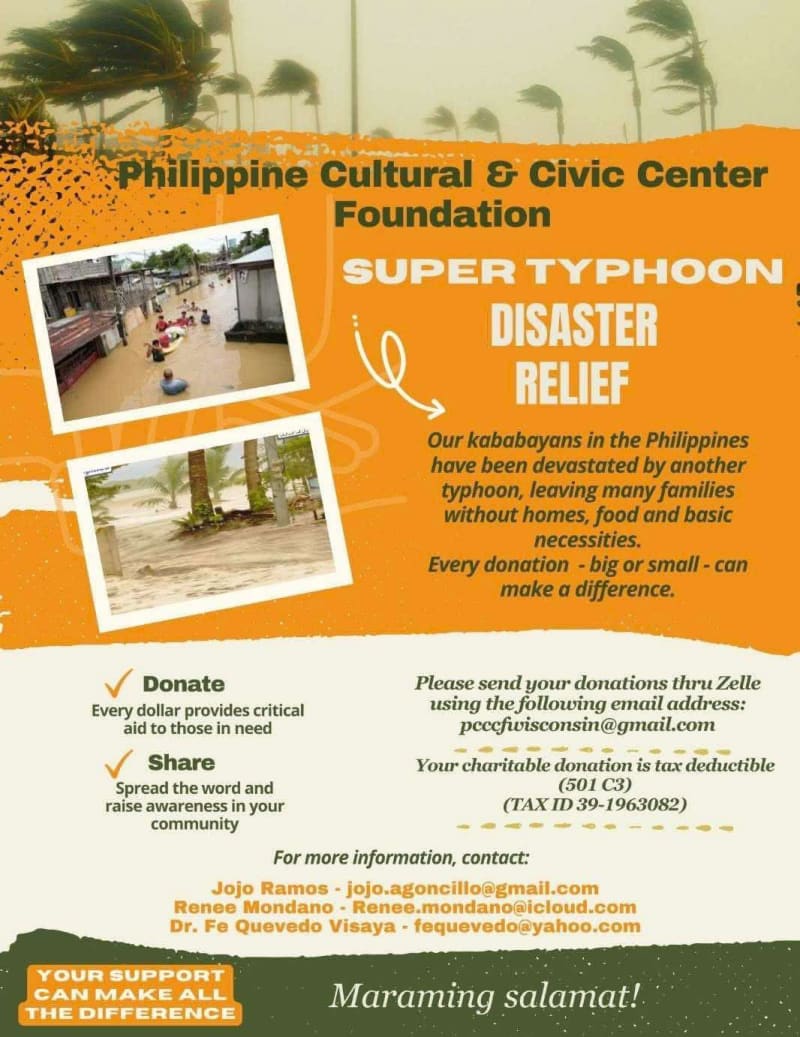 Super Typhoon Disaster Relief from the Philippine Center & Civic Center Foundation
