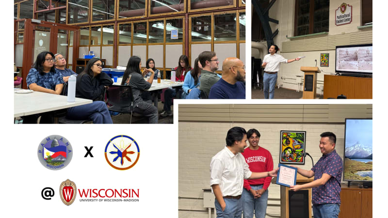 Dr. Fernandez gives a talk at UW-Madison and receives plaque of special appreciation from PAMANA and FASO.