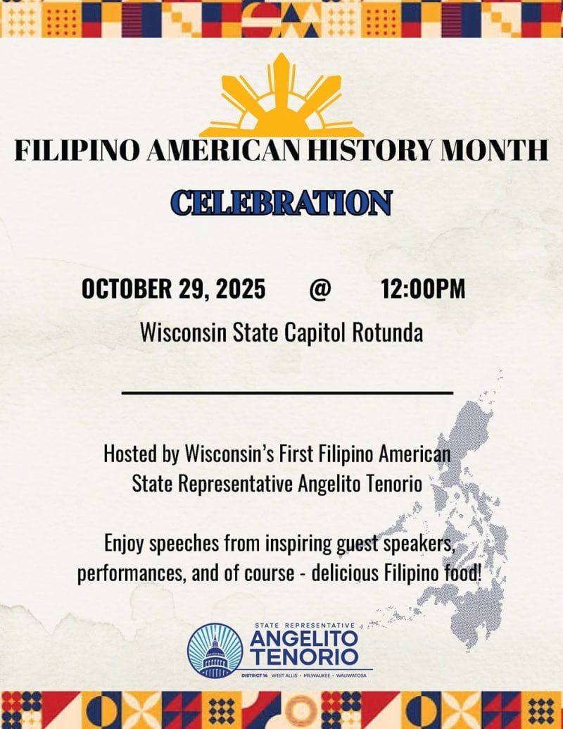 Hosted by Wisconsin's First Filipino American State Representative, Angelito Tenorio.