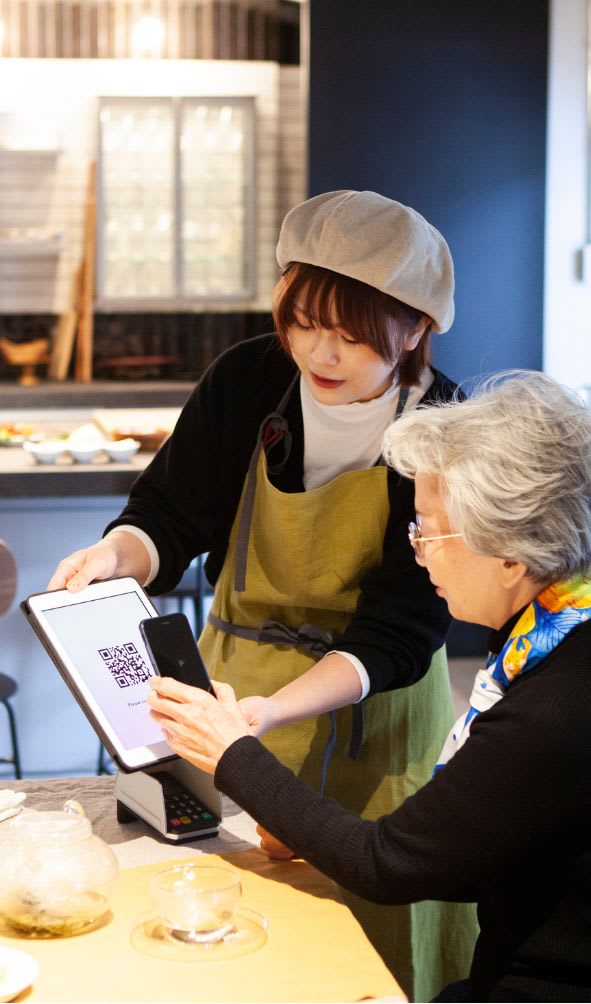 Senior christmas shopping in store