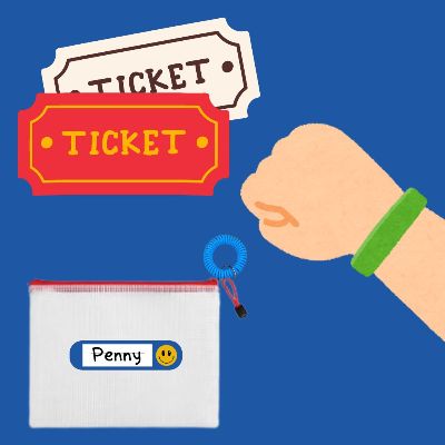 Wristband + 25 Tickets + Ticket Pouch Holder item