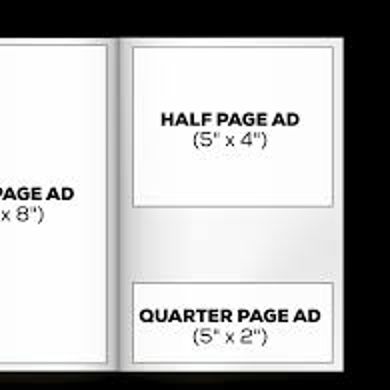 Half Page ad in black & white item