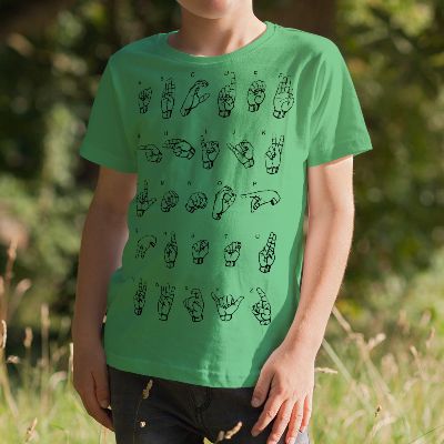 T-shirt alphabet LSQ vert enfant item