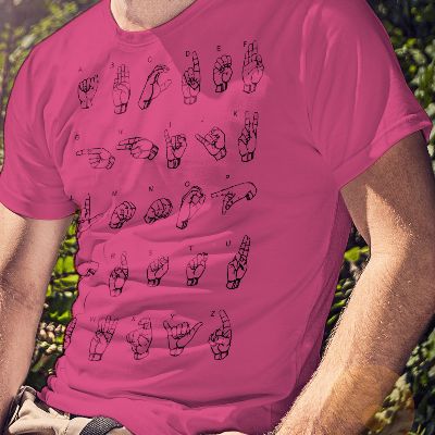 T-shirt alphabet adulte rose item