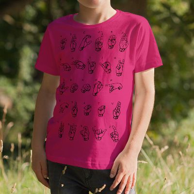 T-shirt alphabet rose enfant item