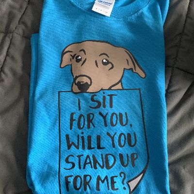 I sit for you, will you stand up for me? t-shirt item