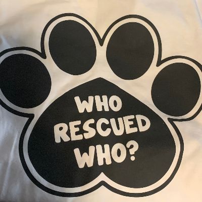 Who Rescued Who? T-shirt item