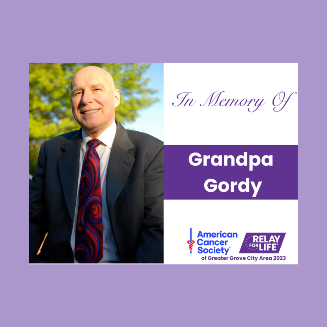 Tribute Sign in Memory of a loved one lost to cancer. item