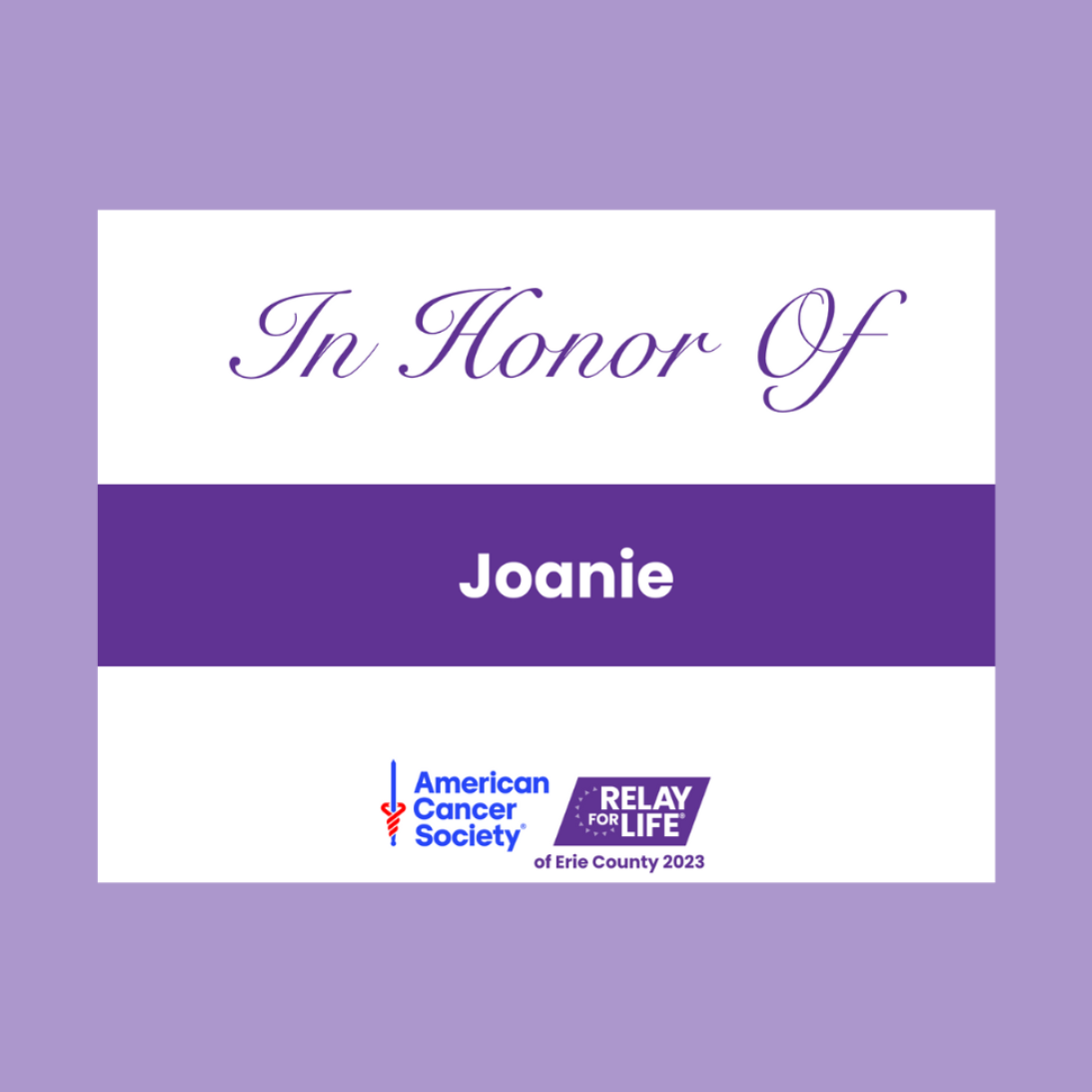 Tribute Sign in Honor of a loved one who has faced cancer item