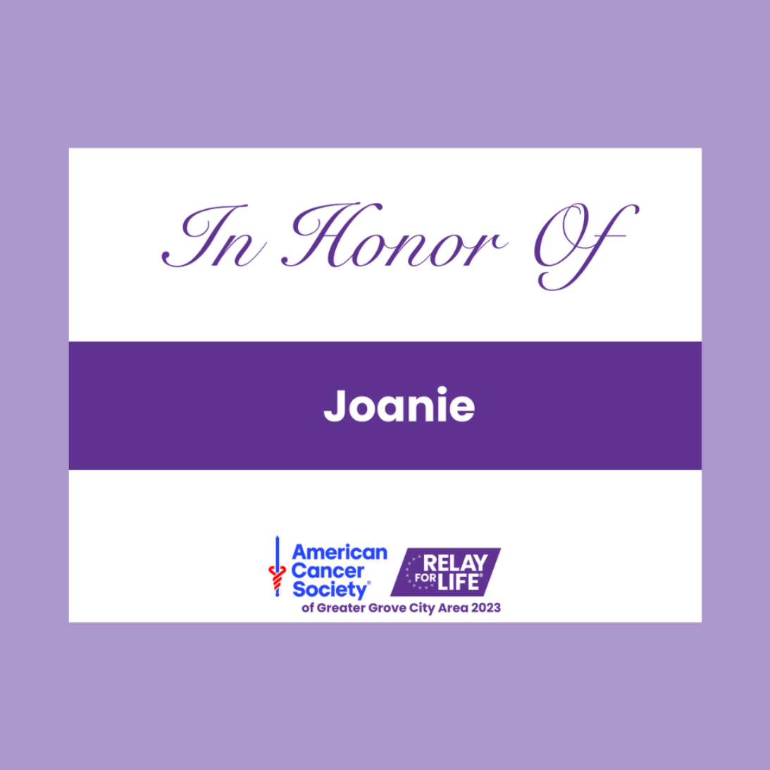 Tribute Sign in Honor of a loved one who has faced cancer item