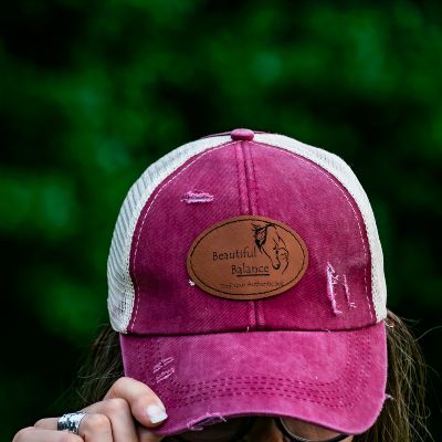 Beautiful Balance Ponytail Hat Maroon item