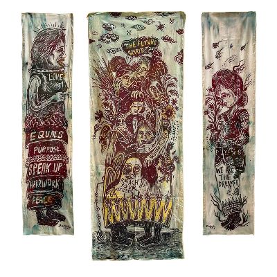 Between the Peaceful Movement and the Words PAINTING item