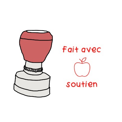 Étampe « Fait avec soutien » item