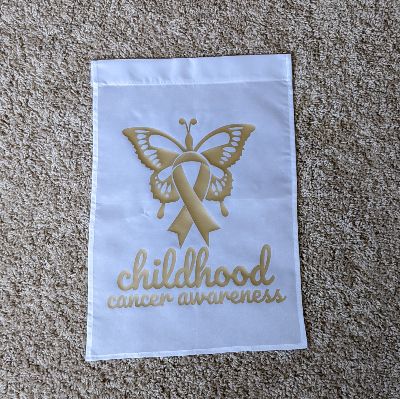 Childhood Cancer Awareness Flag + Bracelet - White item