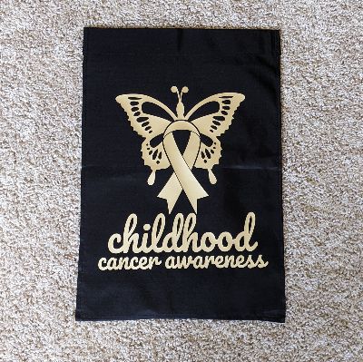 Childhood Cancer Awareness Garden Flag + Bracelet- Black item